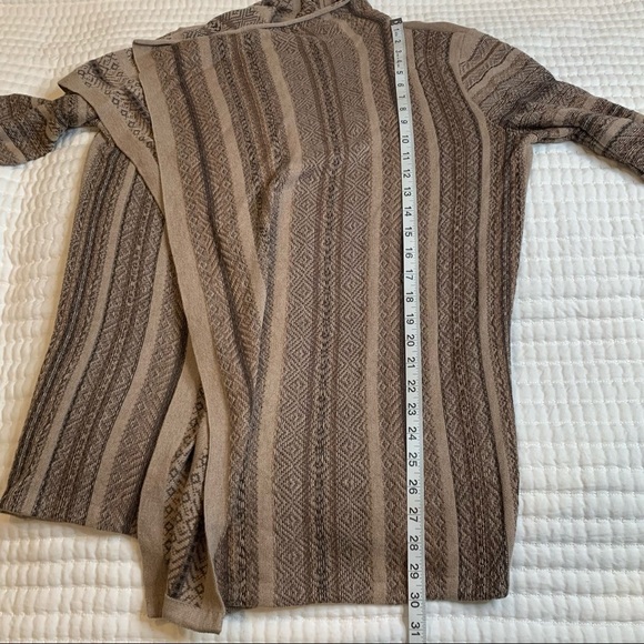 J Jill Waterfall Open Cardigan Striped Neutral Browns Women’s Size L - Picture 4 of 9